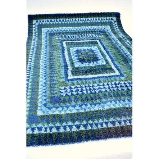 Scandinavisch vintage vloerkleed Rya, jaren 1960