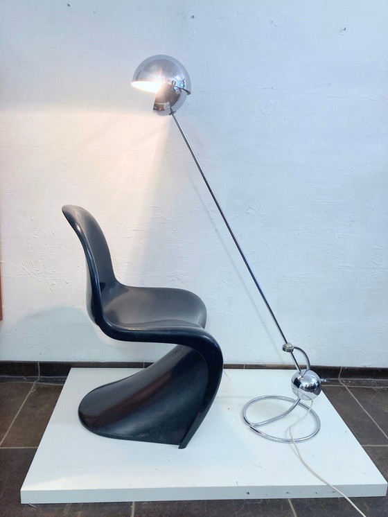 Image 1 of Verstelbare 3S Vloerlamp Ontwerp Paolo Tilche Voor Sirrah, 1970S Ruimtetijdperk Chroom