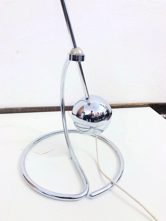 Image 1 of Verstelbare 3S Vloerlamp Ontwerp Paolo Tilche Voor Sirrah, 1970S Ruimtetijdperk Chroom