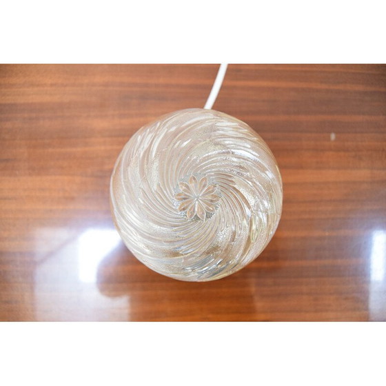 Image 1 of Vintage lamp van glas en messing, Tsjechoslowakije 1970