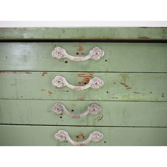 Image 1 of Industriële groene houten ladekast