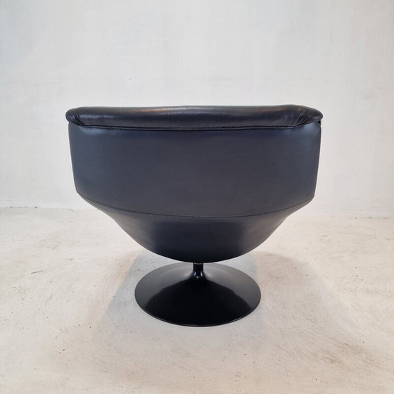 Image 1 of Vintage F518 stoel in hout en leer van Geoffrey Harcourt voor Artifort, 1970