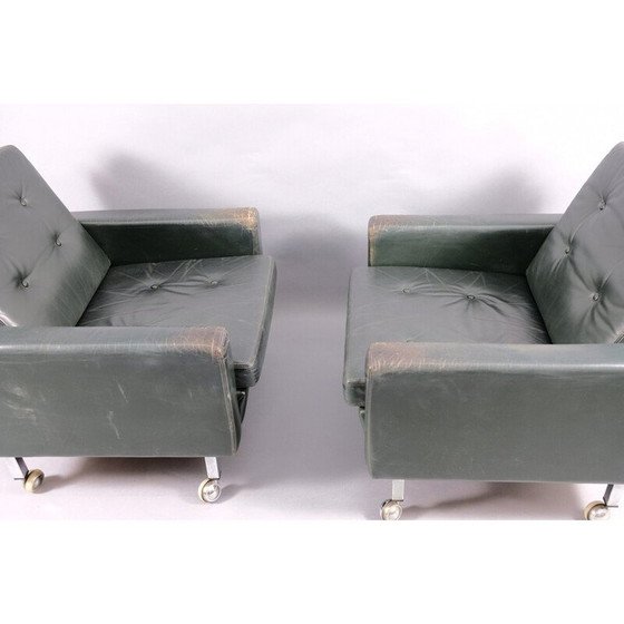 Image 1 of Paar vintage aniline leren fauteuils, Duitsland 1969
