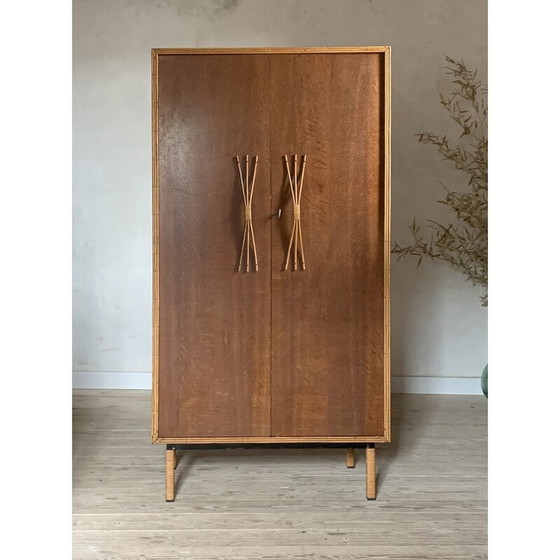 Image 1 of Vintage kast in eiken en rotan