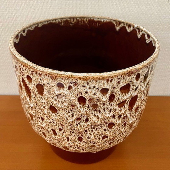 Image 1 of XL Bloempot keramiek Fat Lava West Germany stijl