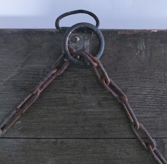 Image 1 of Antieke houten afgeschuinde spiegel Begin 20e eeuw