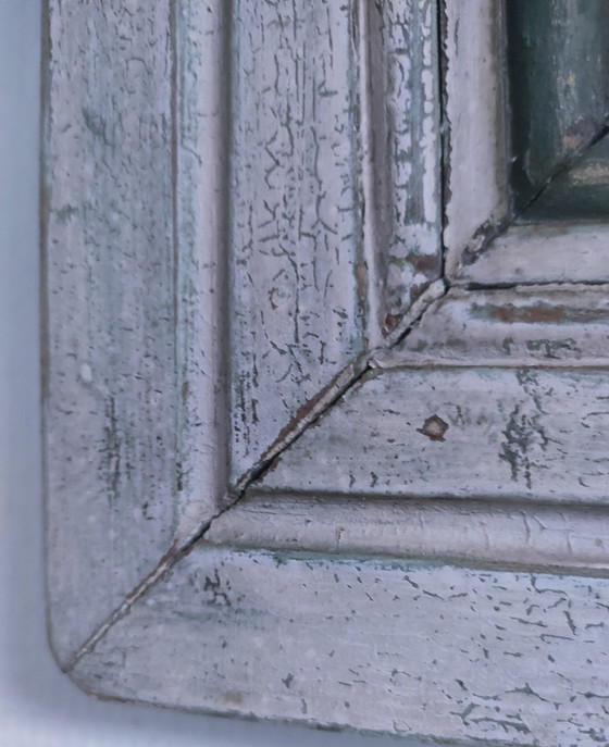 Image 1 of Antieke houten afgeschuinde spiegel Begin 20e eeuw