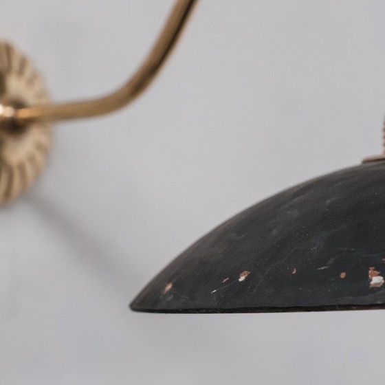 Image 1 of Vintage wandlamp in messing en kwikglas, Engeland 1920