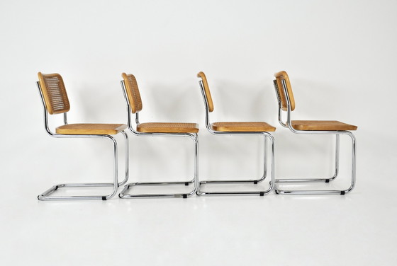 Image 1 of Eetkamerstoelen Stijl B32 van Marcel Breuer, set van 4