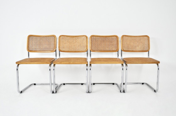 Image 1 of Eetkamerstoelen Stijl B32 van Marcel Breuer, set van 4