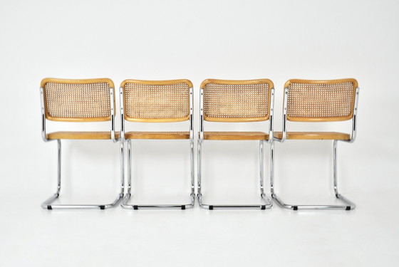 Image 1 of Eetkamerstoelen Stijl B32 van Marcel Breuer, set van 4