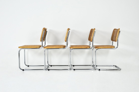 Image 1 of Eetkamerstoelen Stijl B32 van Marcel Breuer, set van 4