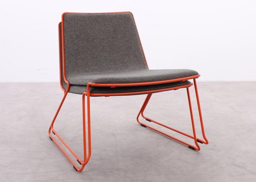 4X Johanson Speed Fauteuil Grijs/Oranje