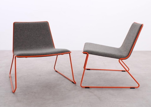 4X Johanson Speed Fauteuil Grijs/Oranje