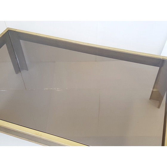 Image 1 of Vintage bronzen en glazen salontafel, 1970