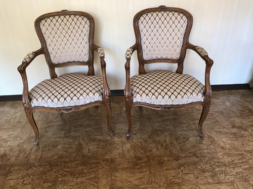 2x Louis Xv-stijl stoelen