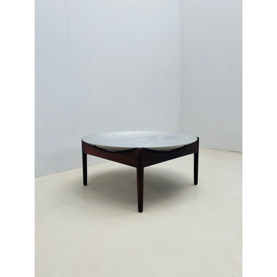 Image 1 of Mid Century salontafel van hout en chroom, Italië 1970