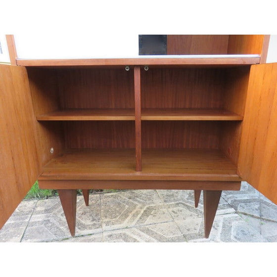 Image 1 of Vintage highboard met glazen schuifdeuren, Frankrijk 1955