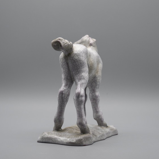 Image 1 of Zeldzame Vintage Keramisch Veulen Lilli Hummel-King - Art Deco Karlsruher Majolika 1934