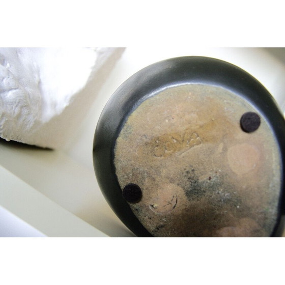 Image 1 of Vintage lamp van keramiek en rotan, 1950