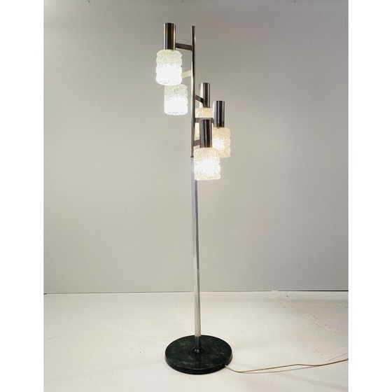 Image 1 of Italiaanse vintage vloerlamp van ijzer en glas, jaren 1960