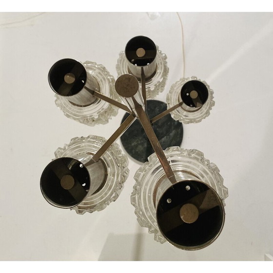 Image 1 of Italiaanse vintage vloerlamp van ijzer en glas, jaren 1960