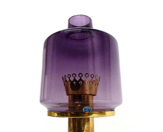 Image 1 of Scandinavische Lamp Hans-Agne Jakobsson Messing en Glas Violet B 102