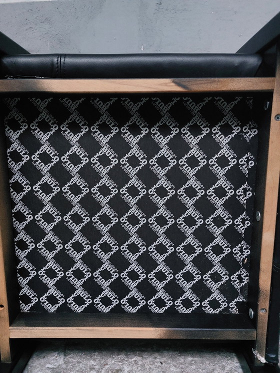 Image 1 of Black Leather Armchair Bulo Memphis Style