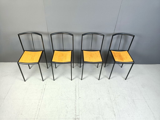 4 stoelen van Zeus Noto Maurizio Peregalli Millepunte, 1985