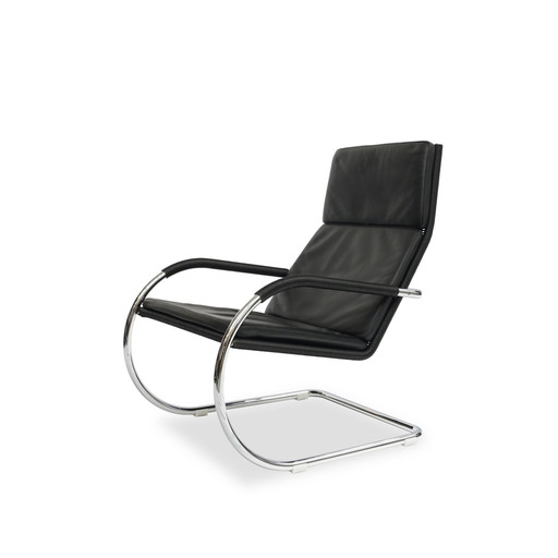 Tecta D 35 fauteuil leer zwart