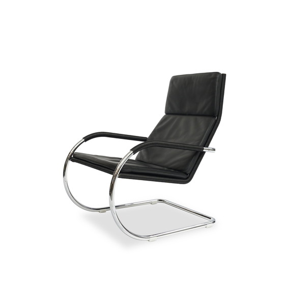 Image 1 of Tecta D 35 fauteuil leer zwart