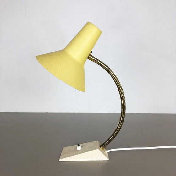 Image 1 of Vintage modernistische metalen en messing tafellamp van SIS Lights, Duitsland 1960
