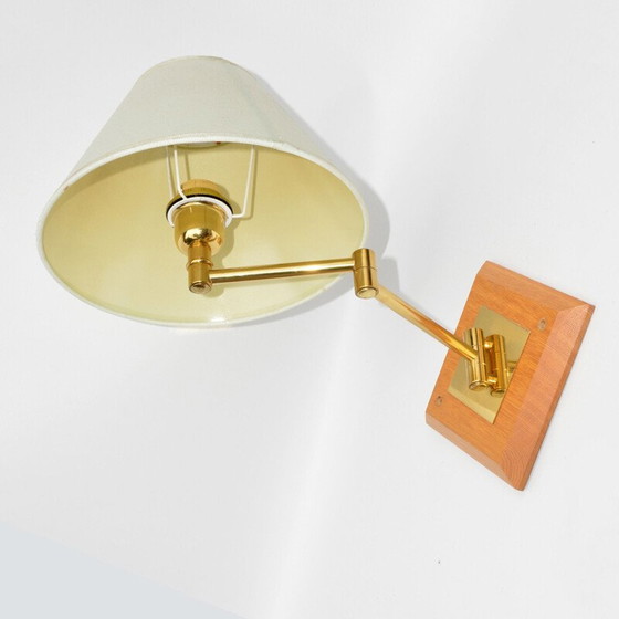 Image 1 of Vintage wandlamp met lampenkap met beweegbare arm, Frankrijk 1970