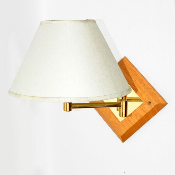 Image 1 of Vintage wandlamp met lampenkap met beweegbare arm, Frankrijk 1970