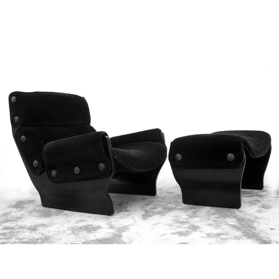 Image 1 of Vintage Canada fauteuil en voetenbank van Osvaldo Borsani voor Tecno, Italië 1965