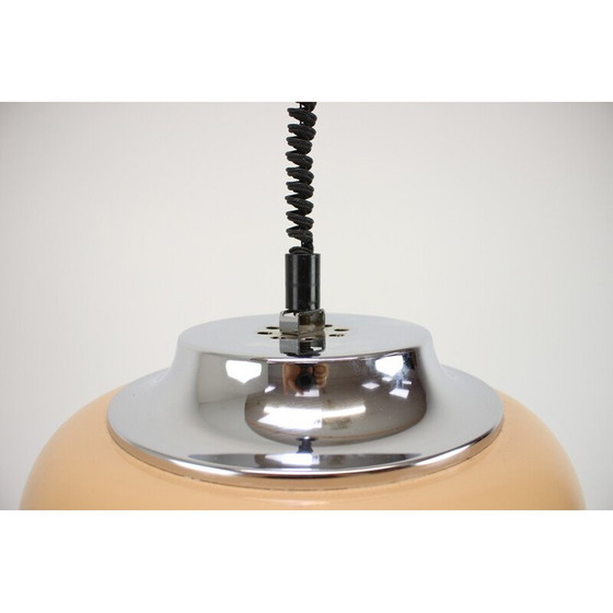 Image 1 of Vintage Meblo hanglamp in beige-oranje kunststof van Harvey Guzzini, Italië 1970