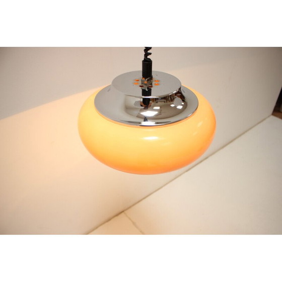 Image 1 of Vintage Meblo hanglamp in beige-oranje kunststof van Harvey Guzzini, Italië 1970