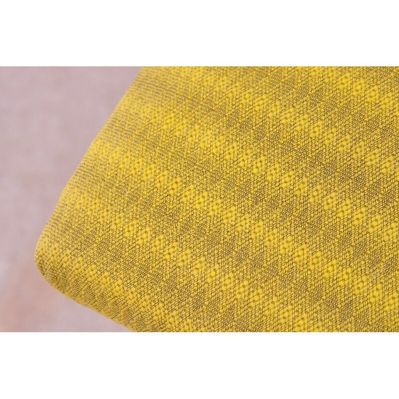 Image 1 of Vintage poef in beukenhout en kunstleer voor Západoslovenské nábytkárské Závody, Tsjecho-Slowakije 1970