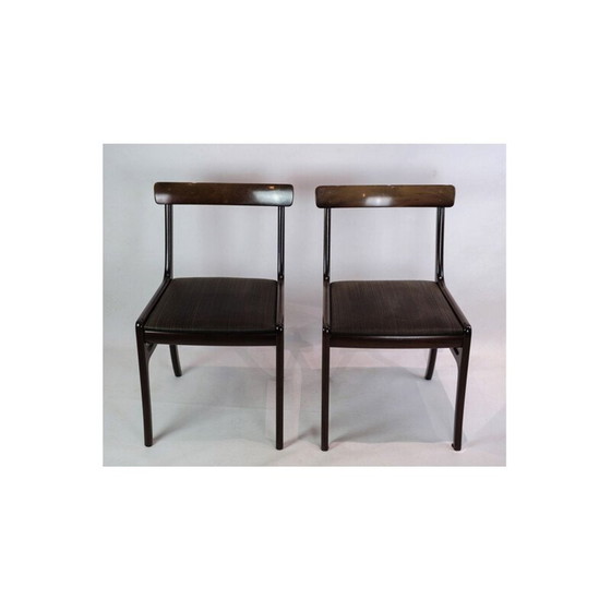 Image 1 of Paar mahoniehouten vintage Rungstedlund fauteuils van Ole Wancher voor Poul Jeppesen