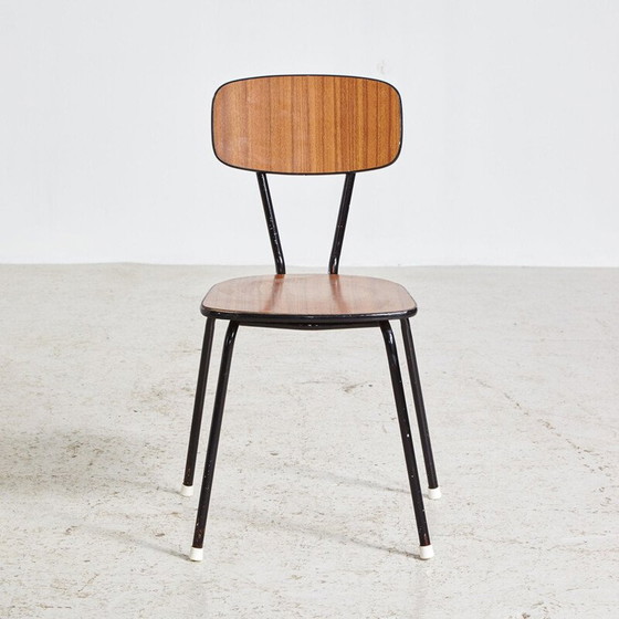 Image 1 of Mid century schoolstoel op metalen frame, jaren 1970