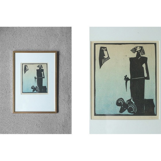 Image 1 of Vintage wandkaart met bijbels thema door Ake Holmlino, 1970