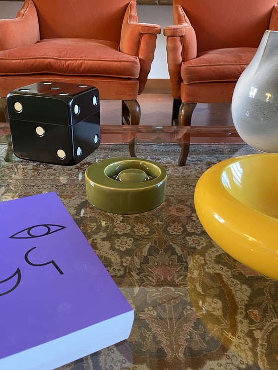 Image 1 of Groene keramieken asbak uit Mid Century, Sicart Italië 1969