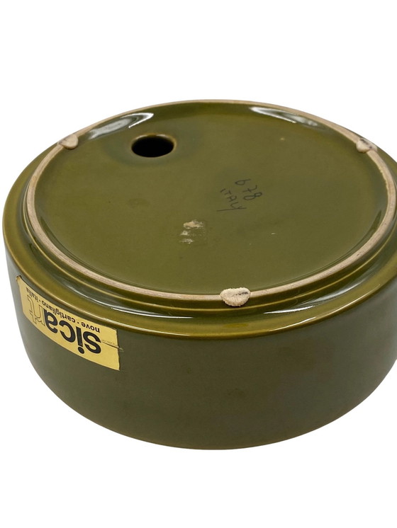 Image 1 of Groene keramieken asbak uit Mid Century, Sicart Italië 1969