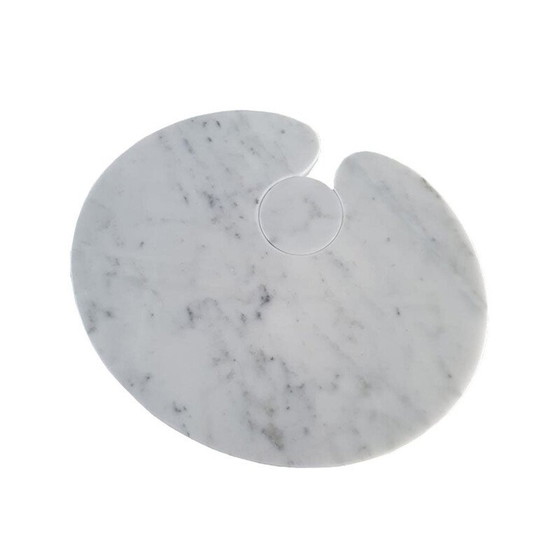 Image 1 of Vintage bijzettafel in Italiaans wit Carrara marmer van Angelo Mangiarotti, Italië 1970