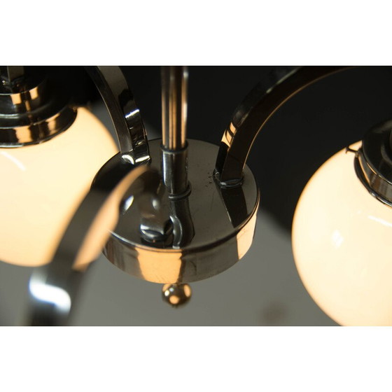 Image 1 of Vintage art deco kroonluchter met 3 vlammen, 1920