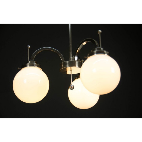 Image 1 of Vintage art deco kroonluchter met 3 vlammen, 1920