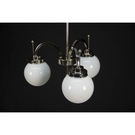 Image 1 of Vintage art deco kroonluchter met 3 vlammen, 1920
