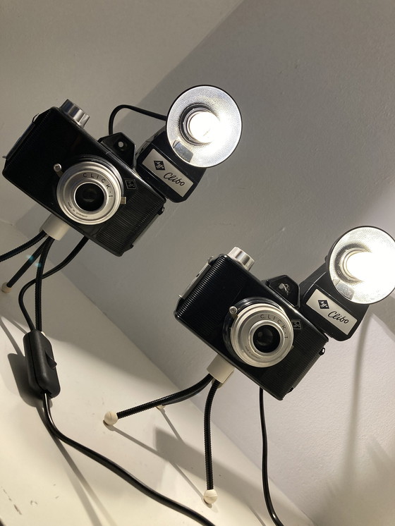 Image 1 of Vintage Cameralamp Met Retro Flits