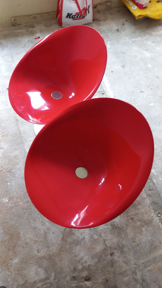 Image 1 of 2x Kartell Type Ero/S, Draaistoelen Starck kuipstoel