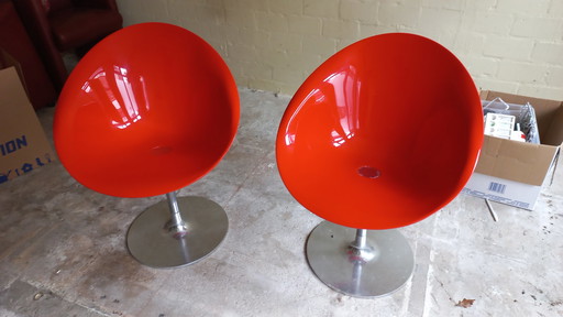 2x Kartell Type Ero/S, Draaistoelen Starck kuipstoel